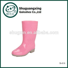 Botas de chuva Gumboots rosa bota de chiclete Botas de chuva femininos com fivela fashion B-818